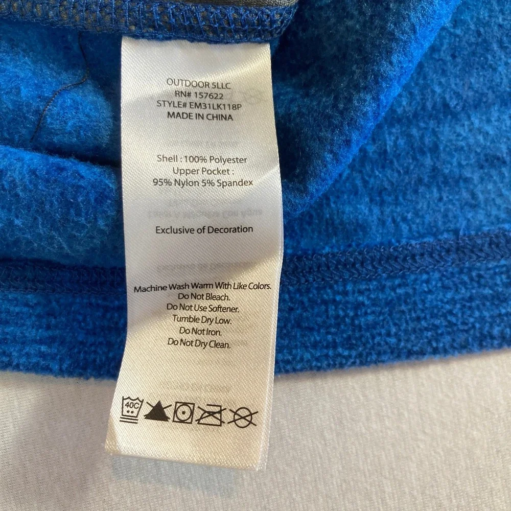 Eddie Bauer Mens XL Blue Space‎ Dye Full Zip Fleece Jacket EM31LK118P
